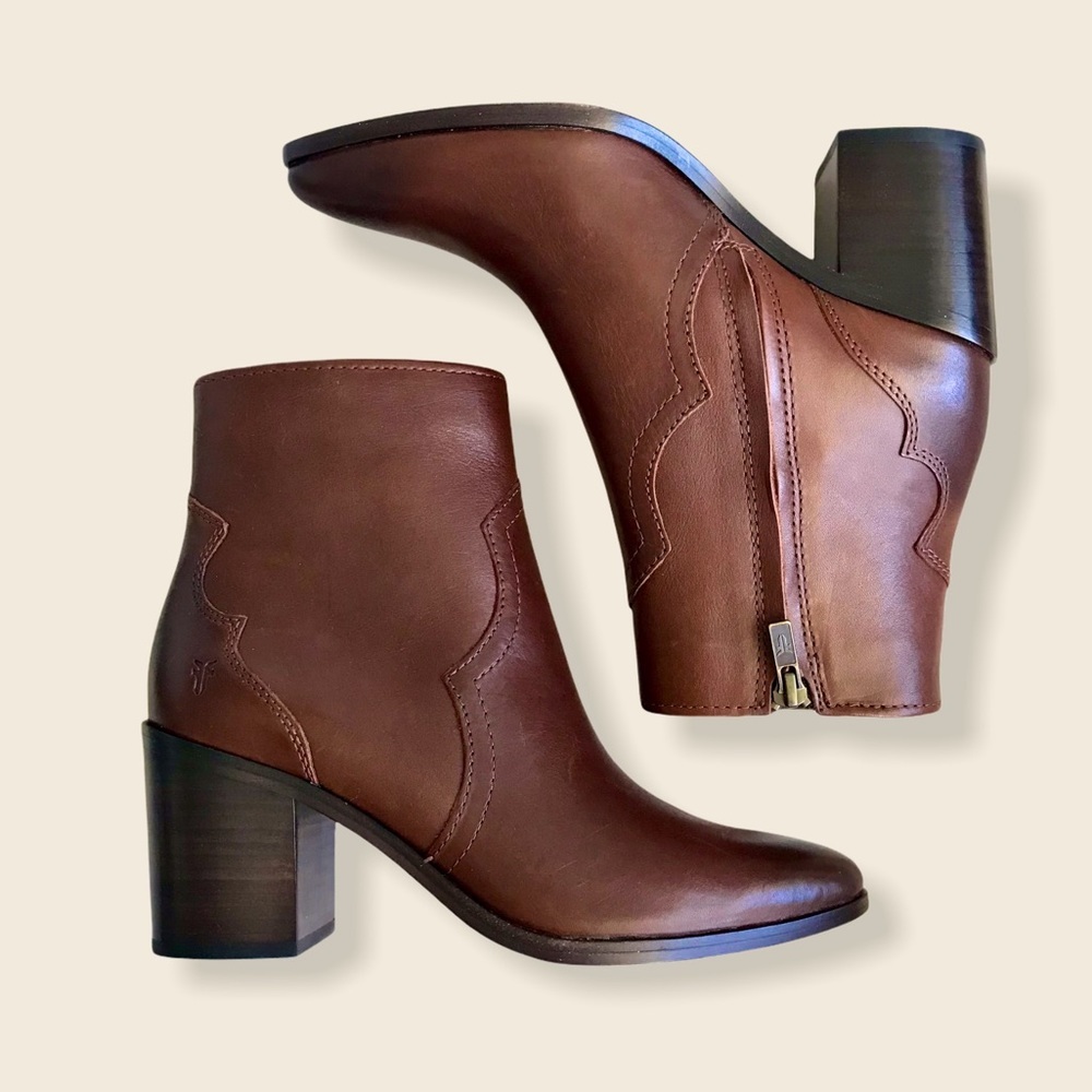 Frye Flynn Brown Zip Fall/Winter Ankle Booties - Picture 16 of 16